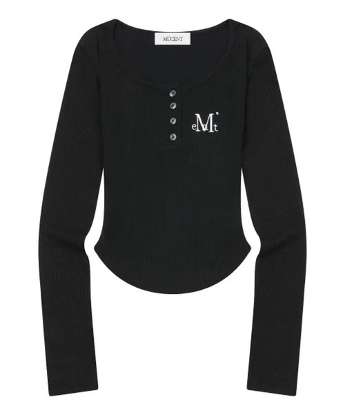 MUCENT(ムセント)の「MUCENT/ANIVボタンロングスリーブトップス(Tシャツ/カットソー・レディース・ブラック/ホワイト・FREE)」の7枚目の写真