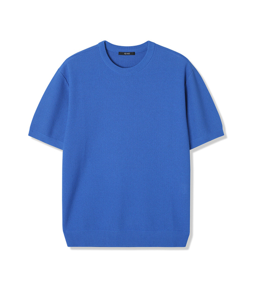 ADHOC(アドホック)の「メンズサマーベーシックラウンドニット(BLUE)(HB4SKA3)(ニット/セーター・メンズ・その他・95)」の1枚目の写真