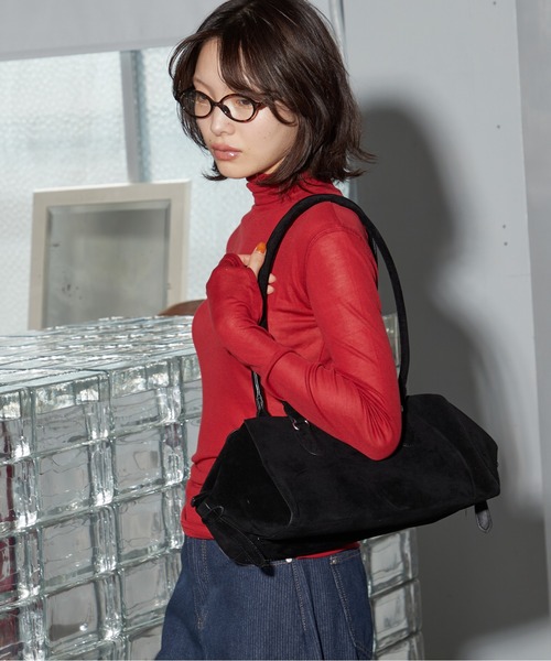 OFROOM(オフルーム)の「【2026秋冬新作】Sheer Long Sleeve Turtle|シアーロングスリーブタートル(Tシャツ/カットソー・レディース・レッド/チャコールグレー/ホワイト/ネイビー/グレー/ブラック・FREE)」の16枚目の写真