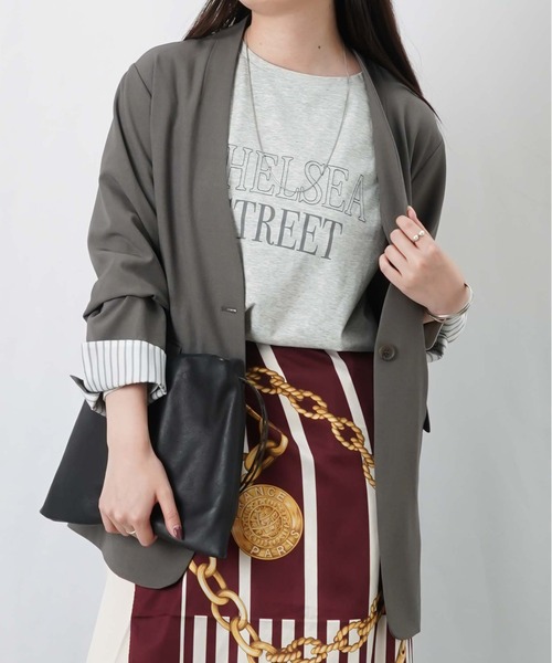 LUCA/LADY LUCK LUCA(ルカ/レディラックルカ)の「LC/LLL プレーティング天竺ロゴプルオーバー(Tシャツ/カットソー・レディース・グリーン/アイボリー/チャコールグレー/ライトグレー・FREE)」の3枚目の写真