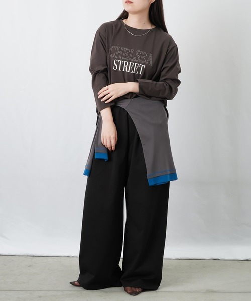 LUCA/LADY LUCK LUCA(ルカ/レディラックルカ)の「LC/LLL プレーティング天竺ロゴプルオーバー(Tシャツ/カットソー・レディース・グリーン/アイボリー/チャコールグレー/ライトグレー・FREE)」の6枚目の写真