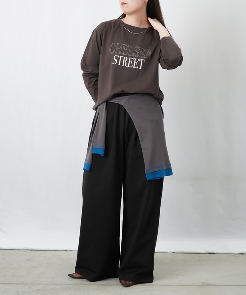 LUCA/LADY LUCK LUCA(ルカ/レディラックルカ)の「LC/LLL プレーティング天竺ロゴプルオーバー(Tシャツ/カットソー・レディース・グリーン/アイボリー/チャコールグレー/ライトグレー・FREE)」の7枚目の写真