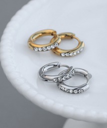 金属アレルギー対応　キュービックジルコニアラインピアス