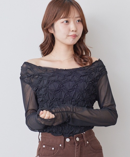 archives(アルシーヴ)の「チェックアソートくしゅくしゅシアーTOPS(Tシャツ/カットソー・レディース・ブラウン/ブルー/ブラック/オフホワイト・MEDIUM)」の17枚目の写真