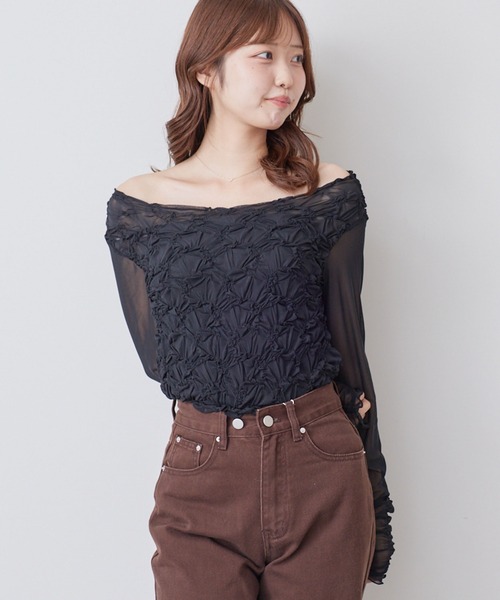 archives(アルシーヴ)の「チェックアソートくしゅくしゅシアーTOPS(Tシャツ/カットソー・レディース・ブラウン/ブルー/ブラック/オフホワイト・MEDIUM)」の18枚目の写真