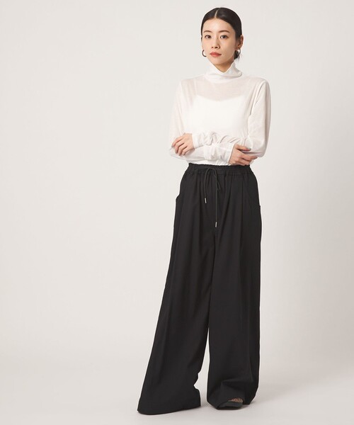 CITEN(シテン)の「<CITEN>エッセンシャルシアータートルトップ(Tシャツ/カットソー・レディース・ワイン/ホワイト/ブラック・FREE)」の5枚目の写真