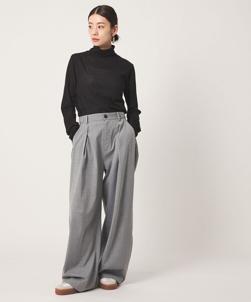 CITEN(シテン)の「<CITEN>エッセンシャルシアータートルトップ(Tシャツ/カットソー・レディース・ワイン/ホワイト/ブラック・FREE)」の7枚目の写真