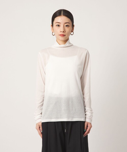 CITEN(シテン)の「<CITEN>エッセンシャルシアータートルトップ(Tシャツ/カットソー・レディース・ワイン/ホワイト/ブラック・FREE)」の10枚目の写真