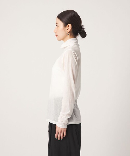 CITEN(シテン)の「<CITEN>エッセンシャルシアータートルトップ(Tシャツ/カットソー・レディース・ワイン/ホワイト/ブラック・FREE)」の11枚目の写真