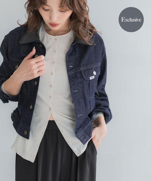URBAN RESEARCH ROSSO WOMEN(アーバンリサーチ ロッソ)の「『別注』Lee×ROSSO 2WAY COLLAR SHORT JACKET(デニムジャケット・レディース・ブラック系その他/ワンウォッシュ・SHORT)」の1枚目の写真