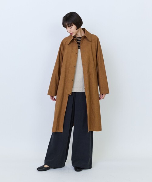 LOISIR（ロワズィール）の「グランジコットンポプリンステンカラーコート［ライナー着脱可］（ステンカラーコート・レディース・ベージュ/ブラウン・FREE）」の10枚目の写真