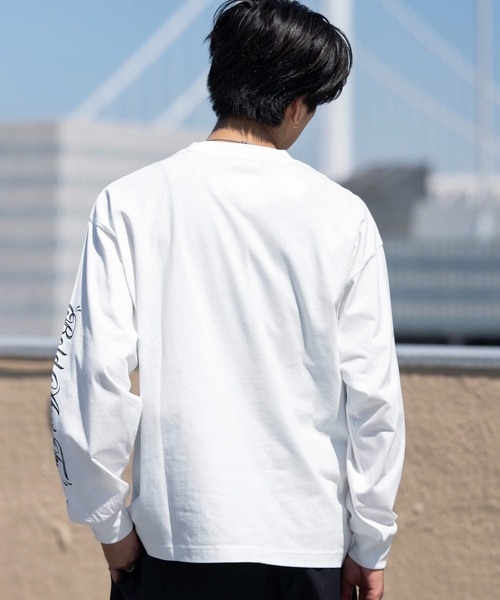 WEGO(ウィゴー)の「WEGO/【26年秋冬新作】アクセ付きスクリプトグラフィックT(LS)(Tシャツ/カットソー・メンズ・ホワイト/ブラック・MEDIUM/LARGE)」の9枚目の写真