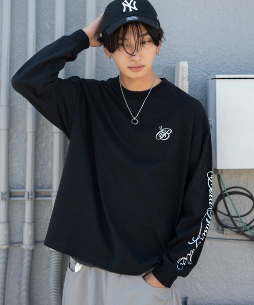 WEGO(ウィゴー)の「WEGO/【26年秋冬新作】アクセ付きスクリプトグラフィックT(LS)(Tシャツ/カットソー・メンズ・ホワイト/ブラック・MEDIUM/LARGE)」の11枚目の写真