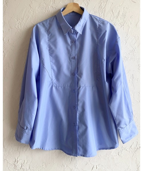 She's Closet(シーズクローゼット)の「2WAY レギュラーカラー スタンドネック シャツ ブラウス(シャツ/ブラウス・レディース・ブラウン/チャコールグレー/ホワイト/ブルー・FREE)」の16枚目の写真
