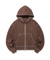 ステッチド クロップド フーディー ジップアップ_BROWN(NG2GFUM484A)