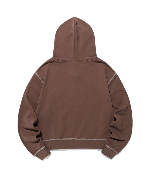 NICE GHOST CLUB(ナイスゴーストクラブ)の「ステッチド クロップド フーディー ジップアップ_BROWN(NG2GFUM484A)(パーカー・レディース・ブラウン・SMALL/MEDIUM)」の2枚目の写真