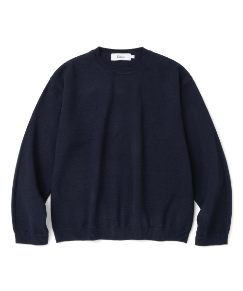 KNITTED（ニッティド）の「ベーシックエッセンシャルクロップラウンドニット NAVY（ニット/セーター・メンズ・その他・MEDIUM/LARGE/X-LARGE）」の2枚目の写真