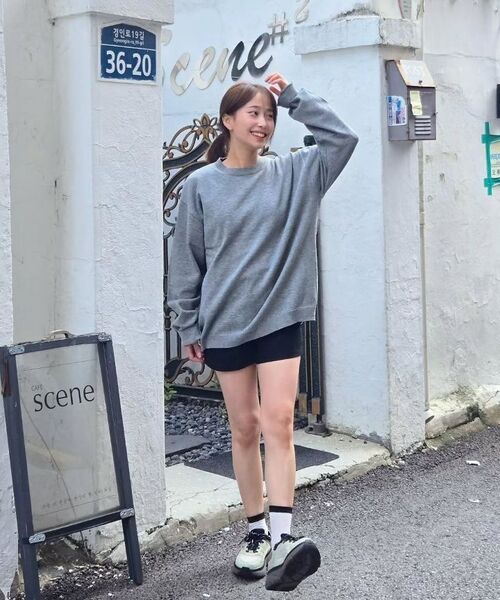 KNITTED（ニッティド）の「ベーシックエッセンシャルクロップラウンドニット NAVY（ニット/セーター・メンズ・その他・MEDIUM/LARGE/X-LARGE）」の9枚目の写真
