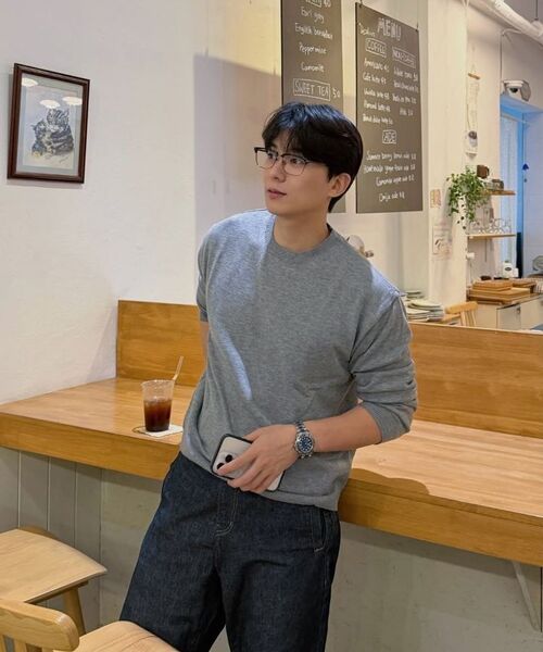 KNITTED（ニッティド）の「ベーシックエッセンシャルクロップラウンドニット NAVY（ニット/セーター・メンズ・その他・MEDIUM/LARGE/X-LARGE）」の10枚目の写真