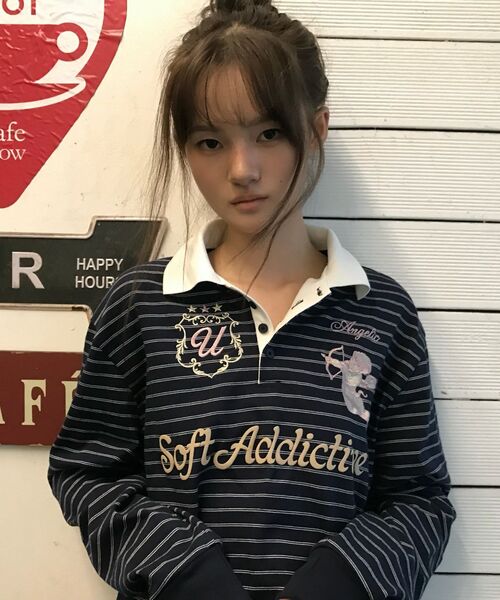 UUUUP(ユープ)の「キューピッド ポロカラーT スリムフィット - アイボリー(Tシャツ/カットソー・レディース・アイボリー・FREE)」の6枚目の写真