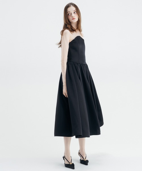 EIMY ISTOIRE(エイミーイストワール)の「SATIN FLARE DRESS(ドレス・レディース・ブラック・38/36)」の7枚目の写真