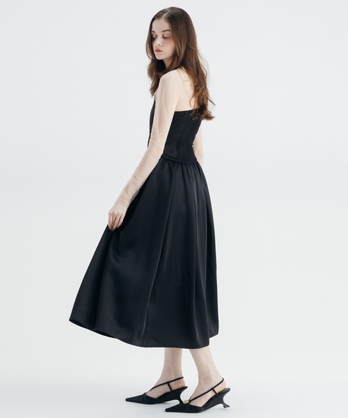 EIMY ISTOIRE(エイミーイストワール)の「SATIN FLARE DRESS(ドレス・レディース・ブラック・38/36)」の8枚目の写真