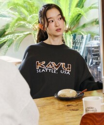 KAVU/カブー 限定展開 KAVU × FREAK'S STORE / 別注 KV レオパードロゴ スウェット