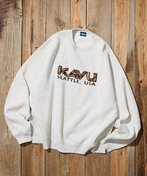 FREAK'S STORE（フリークスストア）の「KAVU/カブー 限定展開 KAVU × FREAK'S STORE / 別注 KV レオパードロゴ スウェット（スウェット・メンズ・ベージュ/アッシュグレー/スミクロ・LARGE/MEDIUM/SMALL）」の13枚目の写真