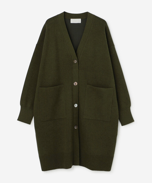 WALANCE（ワランス）の「WALANCE | コットンシルク ダブルフェイス ロングカーディガン WOMEN（カーディガン/ボレロ・レディース・カーキ/アイボリー・F）」の2枚目の写真