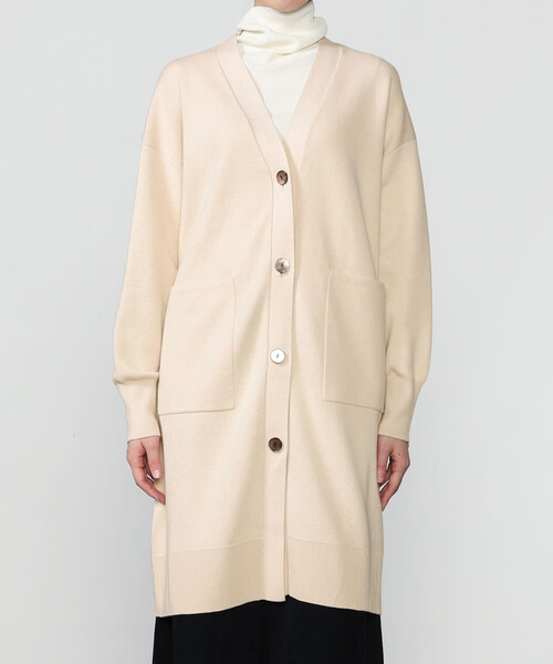 WALANCE（ワランス）の「WALANCE | コットンシルク ダブルフェイス ロングカーディガン WOMEN（カーディガン/ボレロ・レディース・カーキ/アイボリー・F）」の10枚目の写真