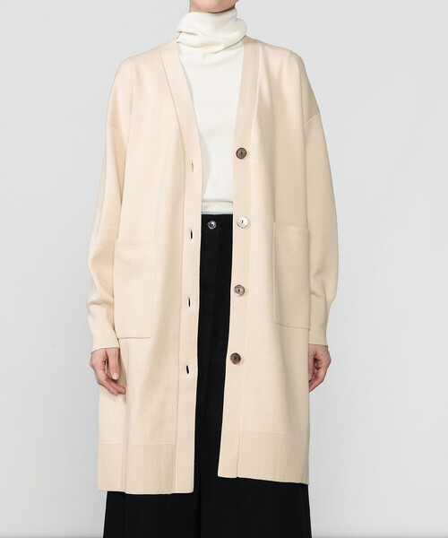 WALANCE（ワランス）の「WALANCE | コットンシルク ダブルフェイス ロングカーディガン WOMEN（カーディガン/ボレロ・レディース・カーキ/アイボリー・F）」の13枚目の写真