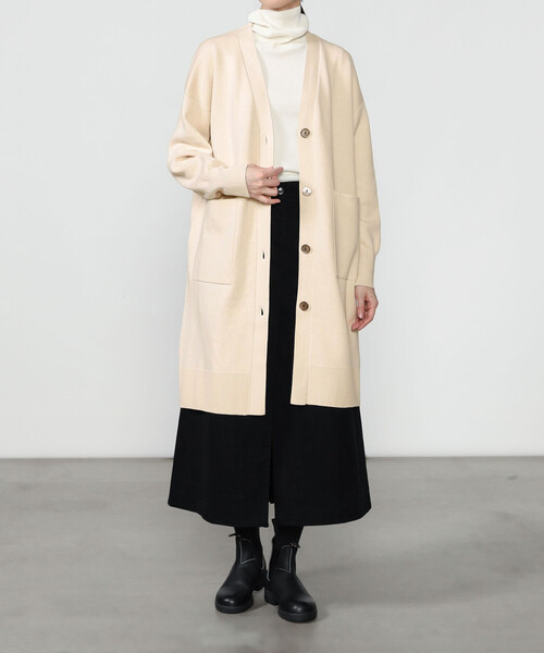 WALANCE（ワランス）の「WALANCE | コットンシルク ダブルフェイス ロングカーディガン WOMEN（カーディガン/ボレロ・レディース・カーキ/アイボリー・F）」の14枚目の写真