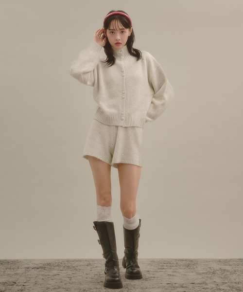 apres jour mignon(アプレジュールミニョン)の「【セットアップ着用可能】ラメスパンコールショートパンツ(その他パンツ・レディース・ベージュ/アイボリー/ブラウン系その他/ブルー・フリー)」の11枚目の写真
