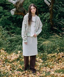 WOMEN POINTELLE KNIT SKIRT