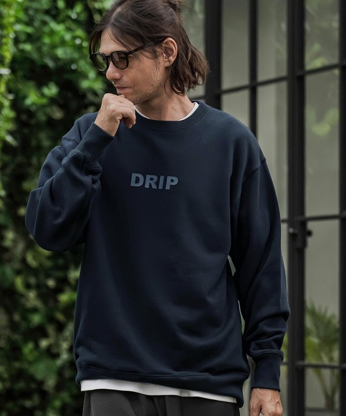 CAMBIO(カンビオ)の「msw1964- ヘビー裏毛プリントCNスウェット - Drip(2602133MCB)(スウェット・メンズ・ホワイト/ブラック/ミックスグレー/ネイビー・S/M/L/XL)」の4枚目の写真
