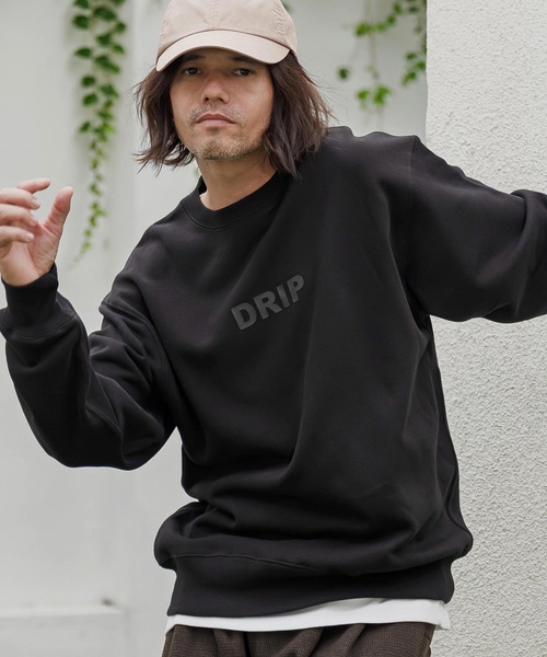 CAMBIO(カンビオ)の「msw1964- ヘビー裏毛プリントCNスウェット - Drip(2602133MCB)(スウェット・メンズ・ホワイト/ブラック/ミックスグレー/ネイビー・S/M/L/XL)」の6枚目の写真