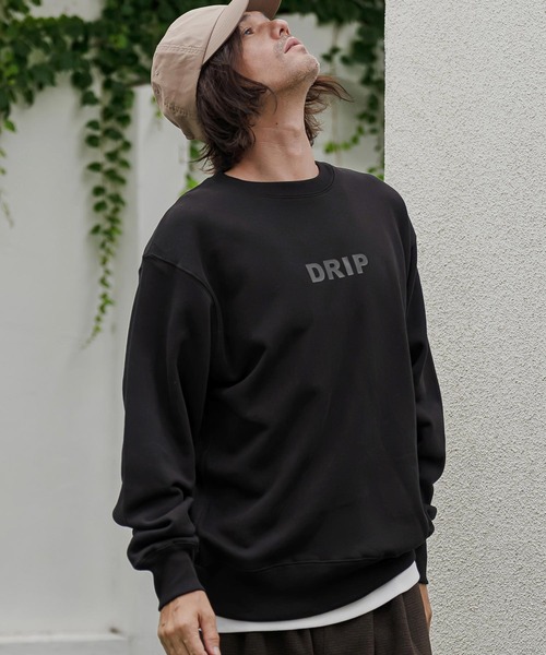 CAMBIO(カンビオ)の「msw1964- ヘビー裏毛プリントCNスウェット - Drip(2602133MCB)(スウェット・メンズ・ホワイト/ブラック/ミックスグレー/ネイビー・S/M/L/XL)」の7枚目の写真