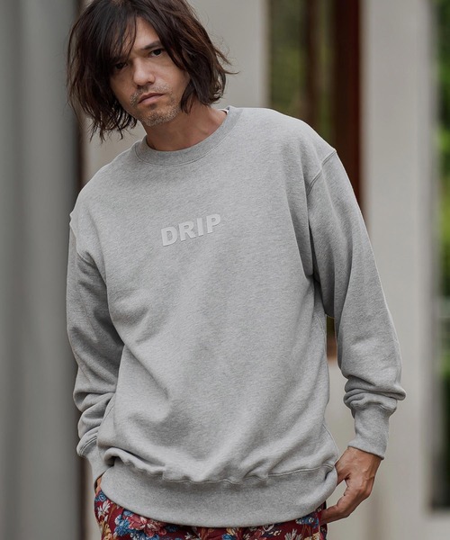 CAMBIO(カンビオ)の「msw1964- ヘビー裏毛プリントCNスウェット - Drip(2602133MCB)(スウェット・メンズ・ホワイト/ブラック/ミックスグレー/ネイビー・S/M/L/XL)」の12枚目の写真