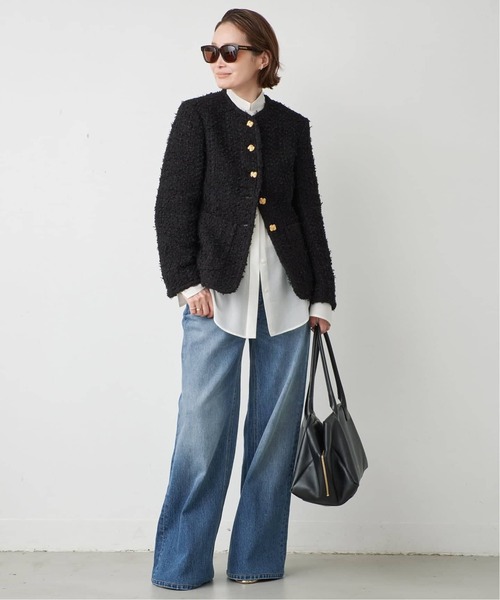 Deuxieme Classe(ドゥーズィエムクラス)の「ROITWEED ノーカラー ジャケット(その他アウター・レディース・ブラック・38/36)」の6枚目の写真