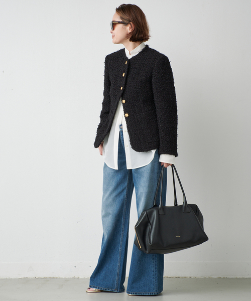 Deuxieme Classe(ドゥーズィエムクラス)の「ROITWEED ノーカラー ジャケット(その他アウター・レディース・ブラック・38/36)」の7枚目の写真