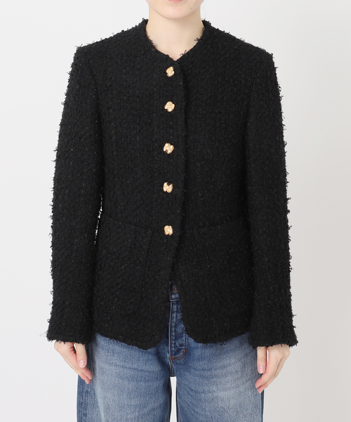 Deuxieme Classe(ドゥーズィエムクラス)の「ROITWEED ノーカラー ジャケット(その他アウター・レディース・ブラック・38/36)」の9枚目の写真