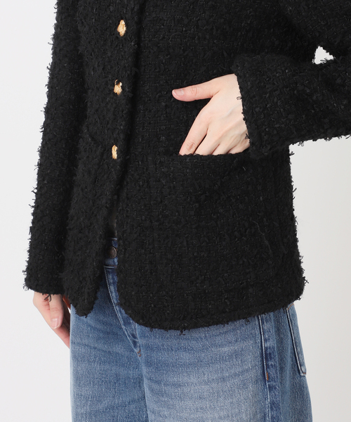Deuxieme Classe(ドゥーズィエムクラス)の「ROITWEED ノーカラー ジャケット(その他アウター・レディース・ブラック・38/36)」の14枚目の写真