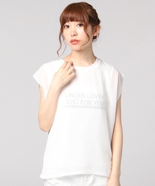 Pageboy ページボーイ の 2枚重ねロゴプリントtシャツ Tシャツ カットソー Wear Pageboy ページボーイ の 2枚重ねロゴプリントtシャツ Tシャツ カットソー Wear
