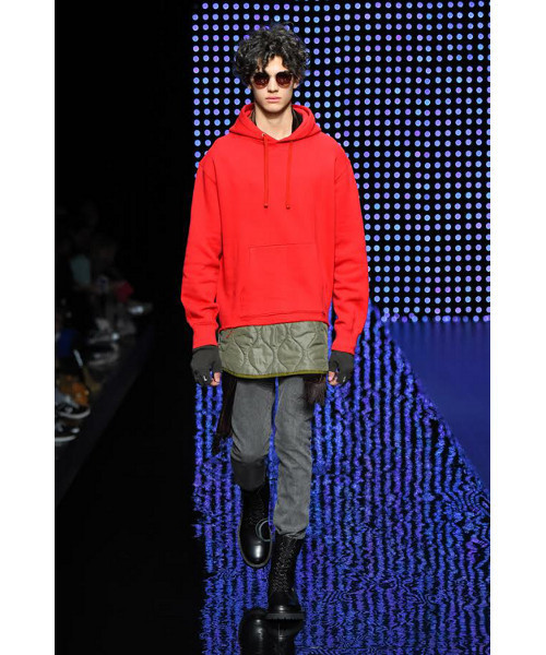 MR.GENTLEMAN（ミスタージェントルマン）の「MR.GENTLEMAN QUILTED MIX PULLOVER SWEAT PARKA -CITYSHOP Exclusive-（パーカー・メンズ・ブラック/グレー・LARGE/X-LARGE/MEDIUM）」の3枚目の写真