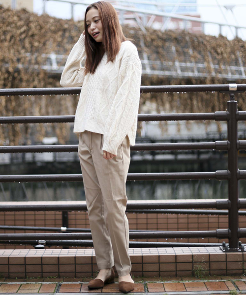 Denime（ドゥニーム）の「ストレッチチノクロップドパンツ（チノパンツ・レディース・ブラック/ベージュ・MEDIUM/SMALL）」の10枚目の写真