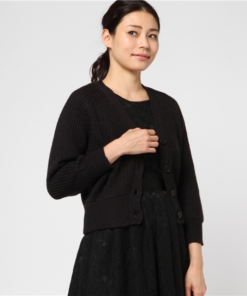 mystic（ミスティック）の「2WAYVネックショートカーデ（ニット/セーター・レディース・ピンク/グレー/ブラック/ベージュ・ﾌﾘ-）」の13枚目の写真