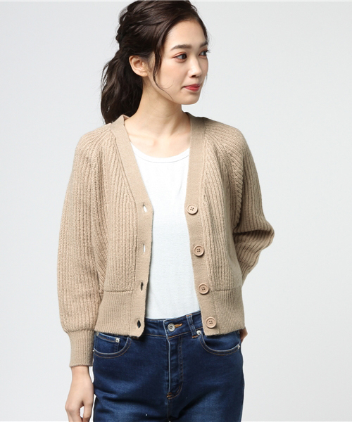 mystic（ミスティック）の「2WAYVネックショートカーデ（ニット/セーター・レディース・ピンク/グレー/ブラック/ベージュ・ﾌﾘ-）」の14枚目の写真