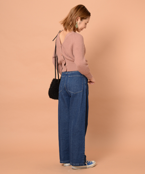 mystic（ミスティック）の「2WAYVネックショートカーデ（ニット/セーター・レディース・ピンク/グレー/ブラック/ベージュ・ﾌﾘ-）」の17枚目の写真