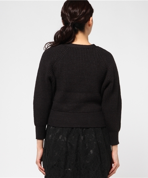 mystic（ミスティック）の「2WAYVネックショートカーデ（ニット/セーター・レディース・ピンク/グレー/ブラック/ベージュ・ﾌﾘ-）」の7枚目の写真