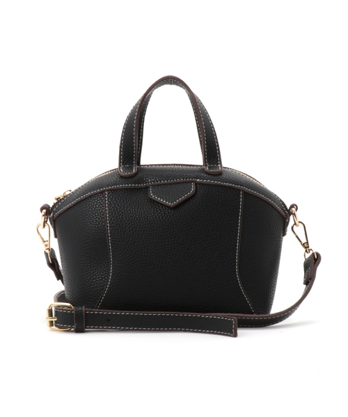 PLAIN CLOTHING(プレーンクロージング)の「ラウンドハンドバッグ/ショルダーバッグ【PLAIN CLOTHING】(ショルダーバッグ・レディース・ブラック/ボルドー/キャメル/グレー・FREE)」の2枚目の写真